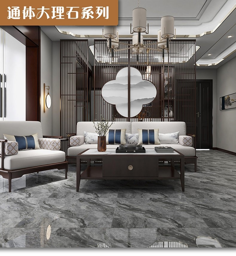 Square Marble Light Luxury Glazed Luxurious Polished Tiles